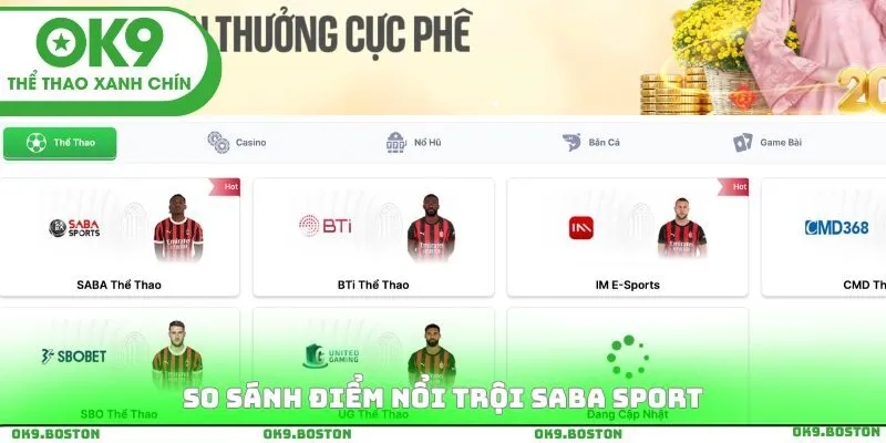 So sánh điểm nổi trội SABA Sport